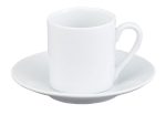 HIC Demi Cup and Saucer, White, Set of 4 Fashion