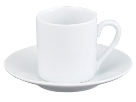 HIC Demi Cup and Saucer, White, Set of 4 Fashion