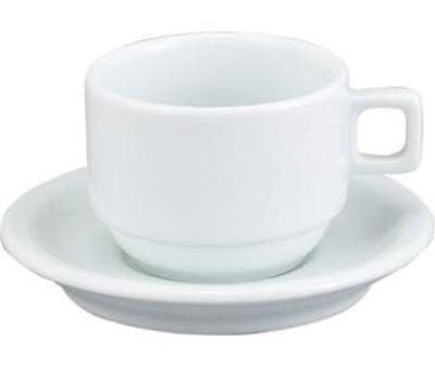 HIC Demi Cup and Saucer, White, Set of 6 For Sale