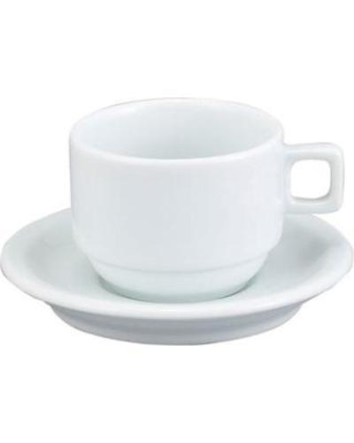 HIC Demi Cup and Saucer, White, Set of 6 For Sale