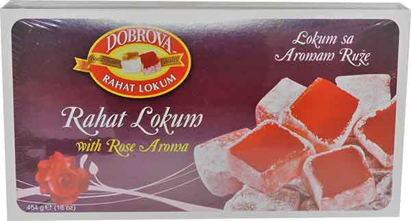 Turkish Delight with Rose Aroma, Rahat Lokum (Dobrova) 16 oz Sale