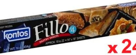 Fillo Dough Thin #4 (Kontos) CASE (24 x 1lb) For Cheap