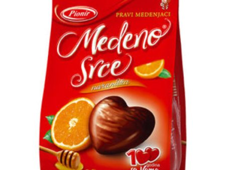 Honey Heart - Orange, Chocolate Coated Filled Honey Cakes (Pionir) 150g Hot on Sale