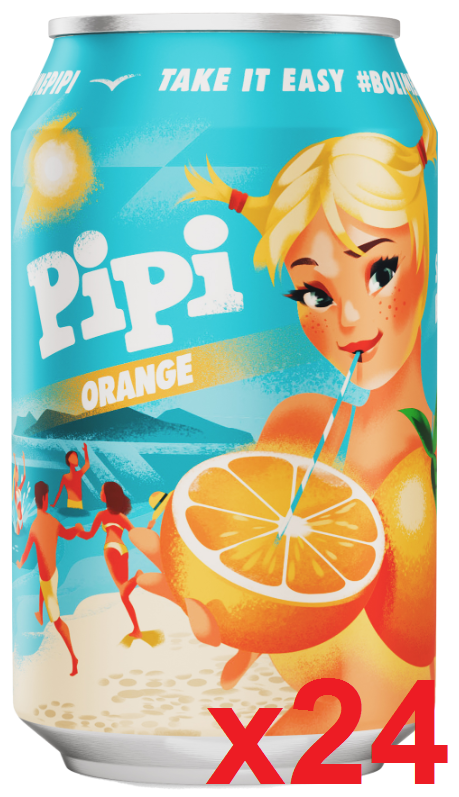 Pipi Orange Soft Drink CASE (24 x 330 ml) Cans Online