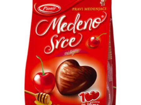 Honey Heart - Cherry, Chocolate Coated Filled Honey Cakes (Pionir) 150g on Sale