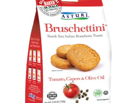 Bruschettini, Tomato, Capers & Olive Oil (Asturi) 120g Sale