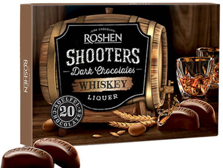 Shooters Dark Chocolate with Whiskey Liquor (ROSHEN) 150g For Sale