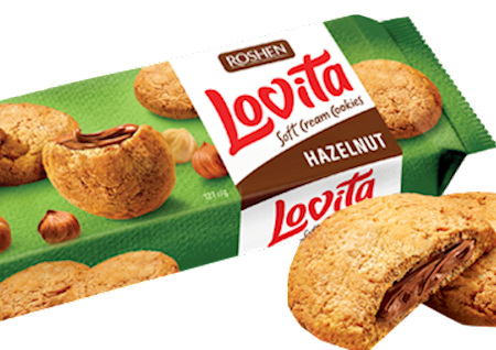 Lovita Filled Cookies, Hazelnut (Roshen) 127g Cheap