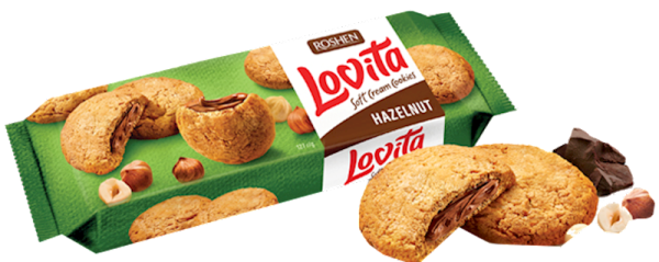 Lovita Filled Cookies, Hazelnut (Roshen) 127g Cheap