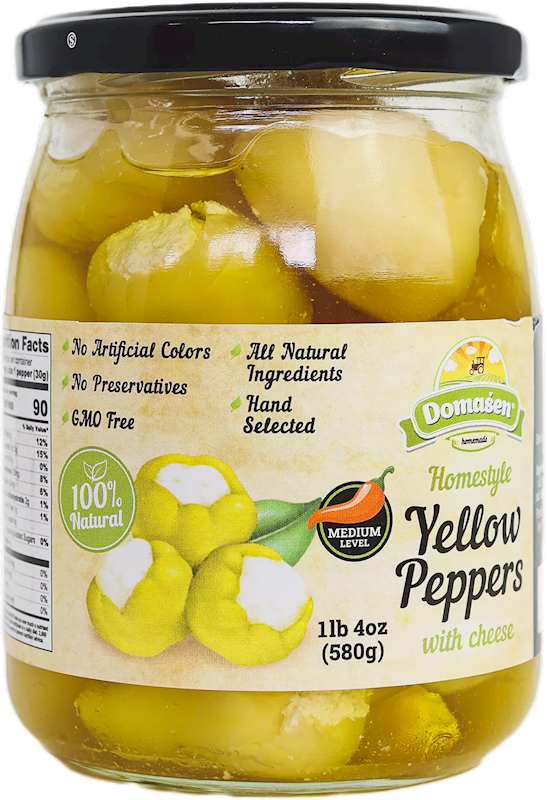 Yellow Peppers Stuffed with Cheese (Domasen) 580g Discount