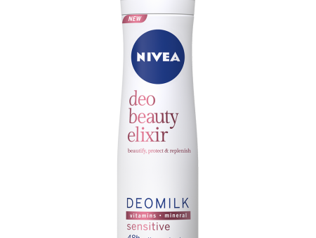 Nivea Spray Deodorant, DeoMilk Beauty Elixir, Sensitive, 150ml Online Sale