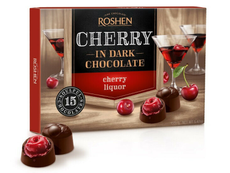 Cherry in Dark Chocolate with Cherry Liquor (ROSHEN) 155g Discount