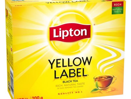 Lipton Yellow Label Tea Leaves, 100 Tea Bags, 200g on Sale