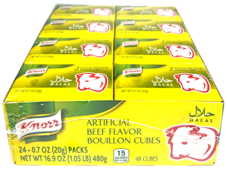 Knorr Beef Flavor Bouillon Cubes, CASE (24 x 20 g packs), 16.9 oz (480 g) Supply