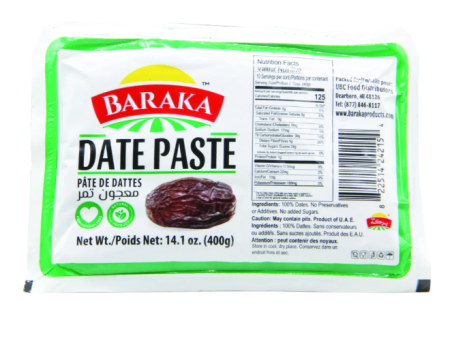 Date Paste Premium, Pitted Baking Dates (Baraka) 14.1 oz (400g) Supply