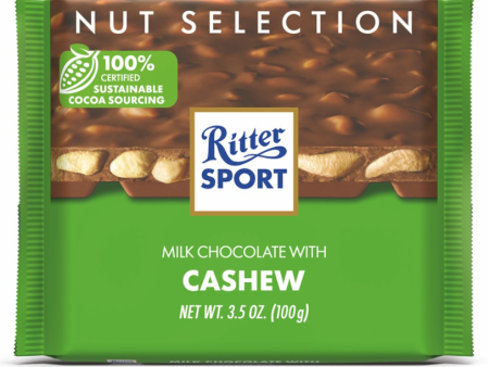 Ritter Sport Milk Chocolate with Cashew, 100g Fashion